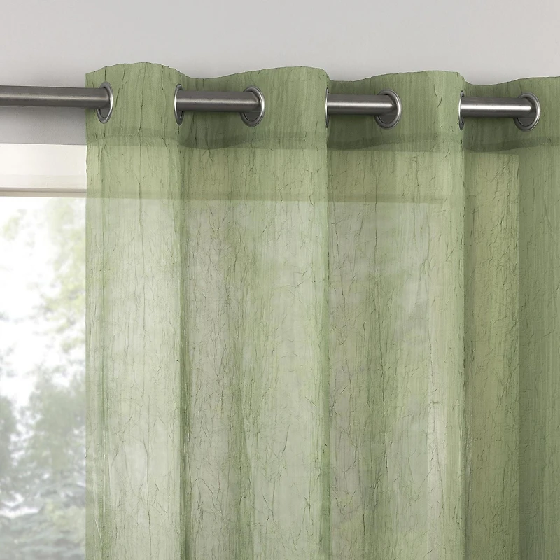 Mainstays Crushed Voile 2-Pack sheer Grommet Curtain Panel Pair, 2 panels,