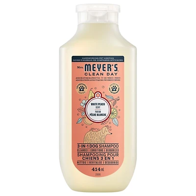 Mrs. Meyers Clean Day 3in1 Dog Shampoo Cleanses, Conditioning, Deodorizes White Peach 414 ml