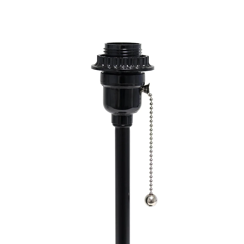 LimeLights Black Stick Lamp with Charging Outlet and Fabric Shade, White