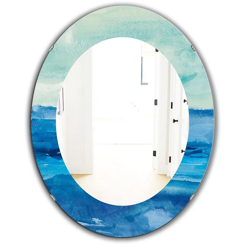 Designart 'Out To Sea' Miroir Traditionnel - Miroir Mural Ovale ou Rond - 24x36