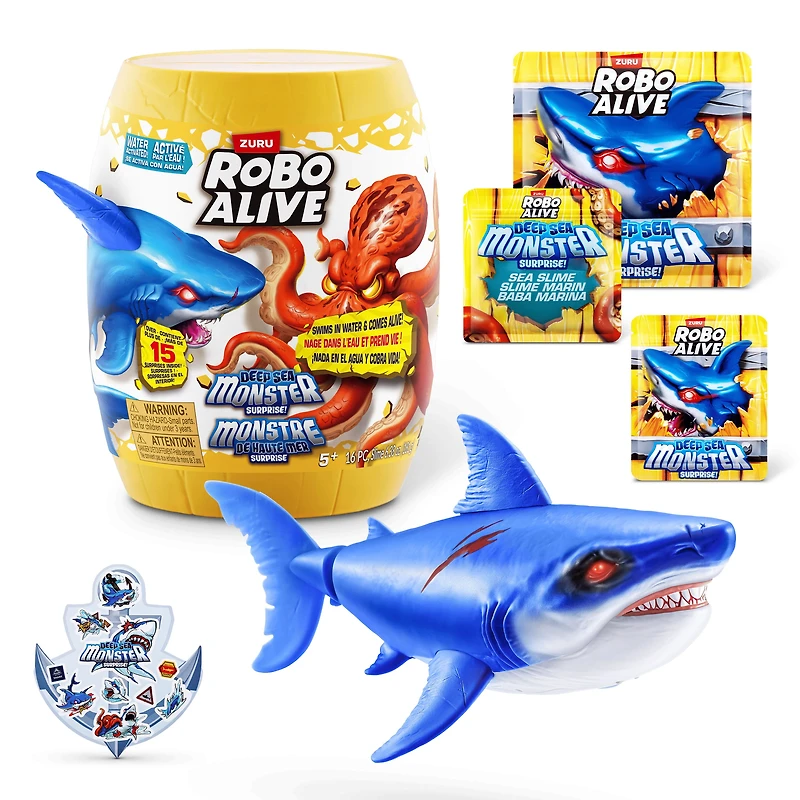 Robo Alive Deep Sea Monster Surprise de ZURU, déballage surprise et jouet animal électronique pour garçons