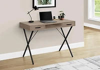 Monarch Specialties Bureau, Bureau À Domicile, Ordinateur Portable, Configuration Gauche, Droite, Tiroirs De Rangement, 42"l, Travail, Métal, Stratifié, Brun, Noir, Contemporain, Moderne