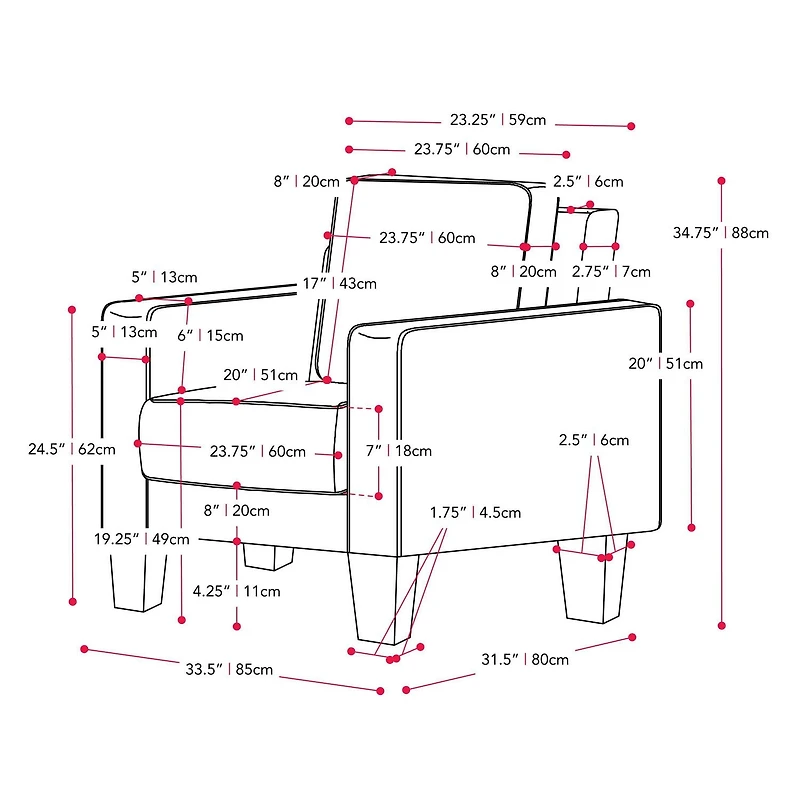 Ensemble de fauteuils d'appoint et de poufs d'intérieur rembourrés en lin Georgia de CorLiving