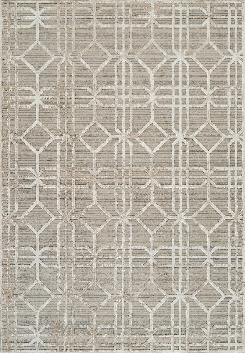 Tapis d'interieur abstrait Rug Branch Nomad, beige marron, moderne - Salon, chambre, salle a manger et cuisine
