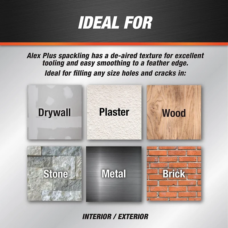 DAP Canada Alex plus Spackling 237ml, Professional Strength.Repairs Drywall, Wood&Metal