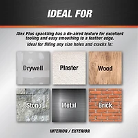DAP Canada Alex plus Spackling 237ml, Professional Strength.Repairs Drywall, Wood&Metal