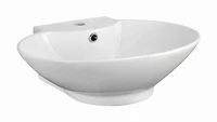 American Imaginations -in. W Above Counter White Bathroom Vessel Sink Set For 1 Hole Center Faucet AI