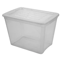 Gracious Living 72L Clear Snap Lid Tote