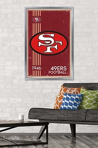 NFL San Francisco 49ers - Retro Logo 14 Wall Poster, 22.375" x 34" Framed