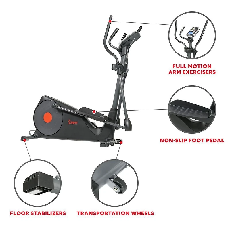 Sunny Health & Fitness Pre-Programmed Elliptical Trainer - SF-E320001