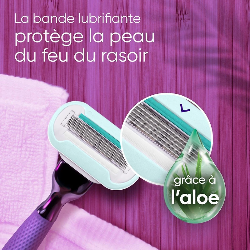 Gillette Venus Miami Minuit Extra Lisse Recharges de Lames de Rasoir pour Femmes, 4 Recharges