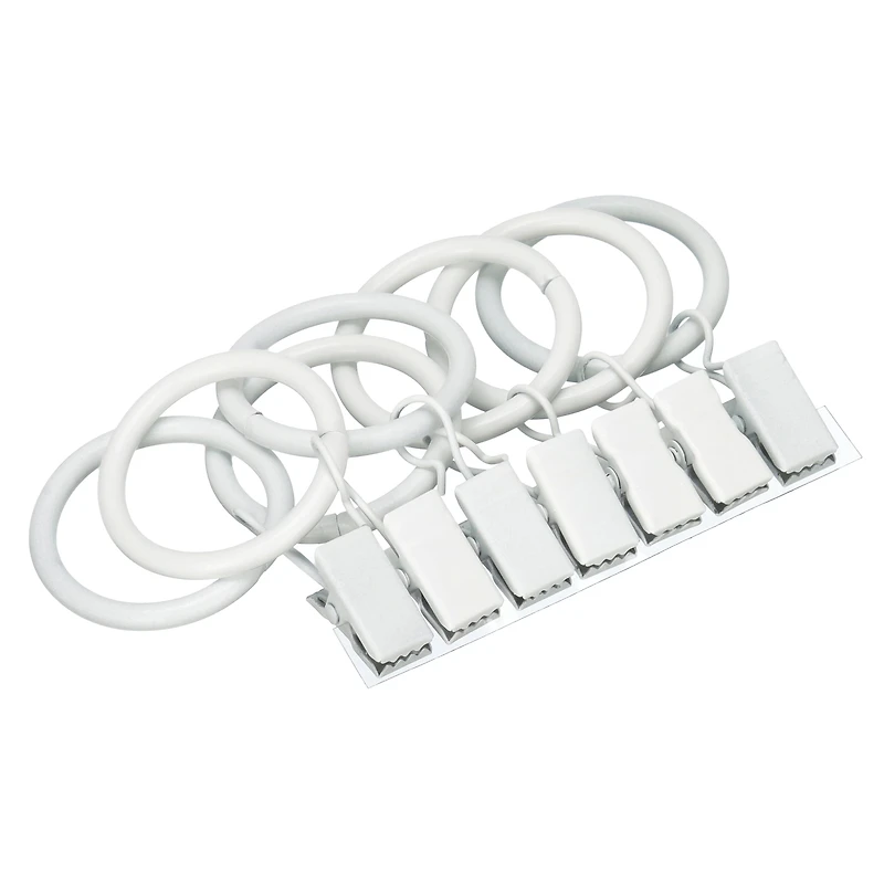 Anneaux à pince à rideaux blanche Mainstays de 2,5 cm (paquet de 7)