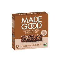 MadeGood Cookie Crumble Chocolate Drizzled Granola Bars 5pk, 5 x 24 g