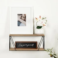 hometrends Balma Wood and Metal Wall Shelf, 18"W x 8"H x 4.5"D