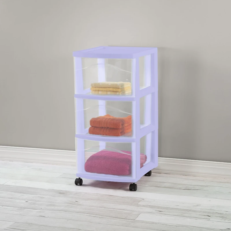 Sterilite 3 Drawer Cart Lilac
