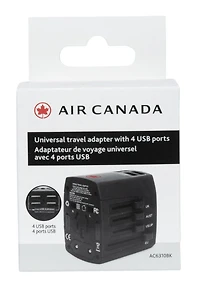 Adaptateur de Voyage Universel Avec 4 Ports USB par L'Air Canada 4 ports USB