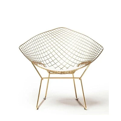 Plata Import Gold/White Diamond Bertoia Chair