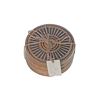 Mango Wood 4 PC Etched Coasters Black