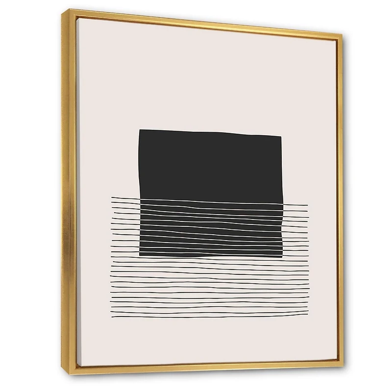 Designart Minimal Geometric Lines And Squares VIII FLOAT FRAME WALL ART