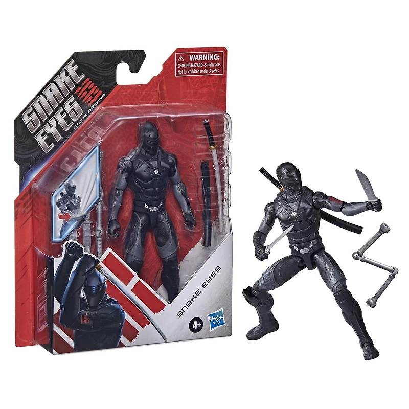 Yeux de serpent : G.I. Joe Origins – figurine d'action Snakes Eyes, jouet à collectionner avec fonction d'action amusante et accessoires, jouets pour enfants à partir de 4 ans