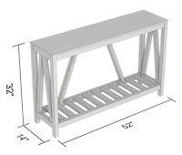 Entryway Console Sofa Couch Accent Table-52inch Dark Grey with 1 Shelf for Living Room