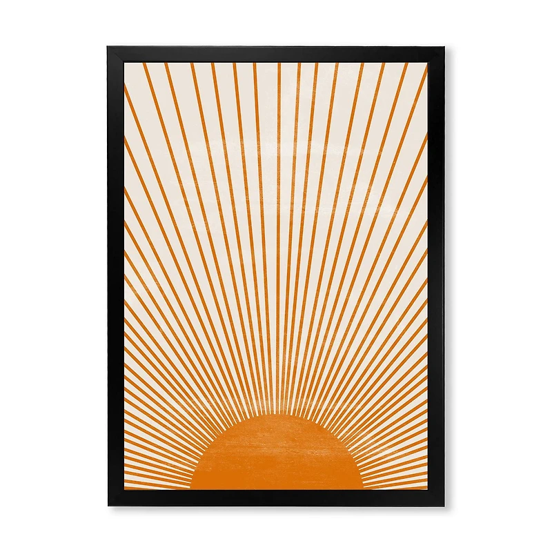 Designart Imprimé soleil orange III Art mural encadr