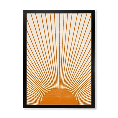 Designart Imprimé soleil orange III Art mural encadr