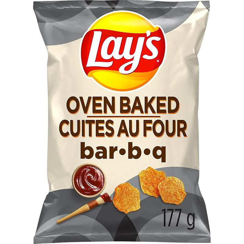 Lay's Oven Baked Bar-B-Q flavoured Potato Chips, 177 g.