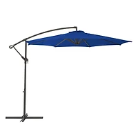 Parasol de terrasse inclinable en porte-à-faux CorLiving de 9,5 pieds avec cadre en acier, 8 bras de support et poids de base inclus