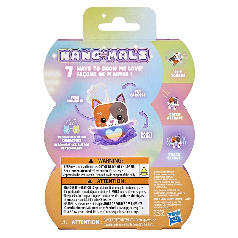 Hasbro Nano-mals Purrnelope la chatte tricolore, compagnon électronique