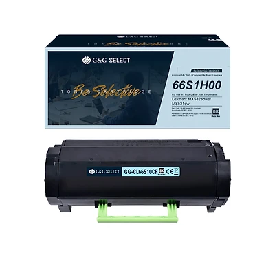 G&G Select Cartouche de toner reconditionnée de remplacement pour Lexmark 66S1H00 Noir