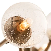 Dallas 18-Light Gold Chandelier – Mid-Century Modern Design with Adjustable Arms and Seedy Glass Spheres for Elegant, Contemporary Lighting