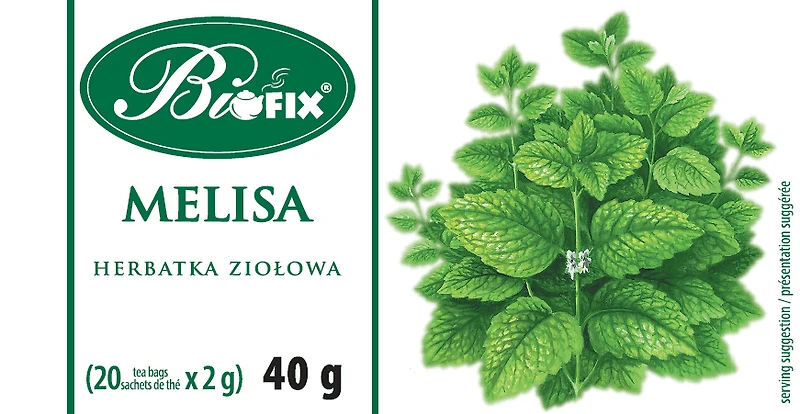 Biofix Lemon Balm Herbal Tea, Caffeine-Free, 20 Tea Bags, Lemon Balm tea, 20 bags
