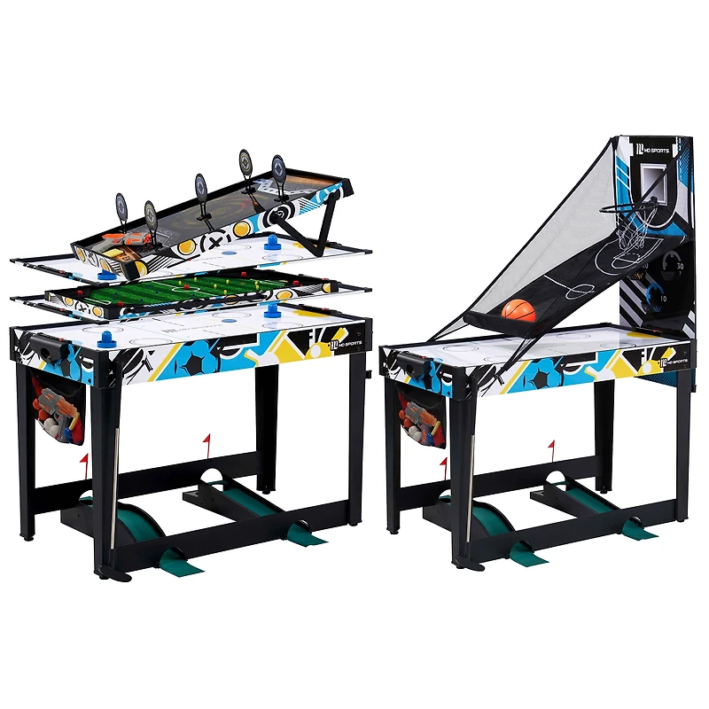 48 in. Combo Game Table, Air Hockey, Basketball, Bag Toss, Darts, Pinball Soccer, Target Shooting, Mini Golf, Multi Game Table by MD Sports