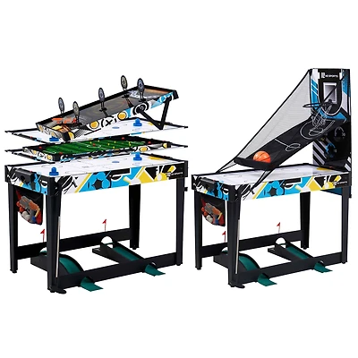 48 in. Combo Game Table, Air Hockey, Basketball, Bag Toss, Darts, Pinball Soccer, Target Shooting, Mini Golf, Multi Game Table by MD Sports