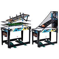 48 in. Combo Game Table, Air Hockey, Basketball, Bag Toss, Darts, Pinball Soccer, Target Shooting, Mini Golf, Multi Game Table by MD Sports