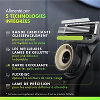 Rasoir GilletteLabs pour hommes avec barre exfoliante, édition noire et dorée, 1manche, 3cartouches de rechange, comprend un étui de voyage pour un rangement pratique lors de vos déplacements 1CT