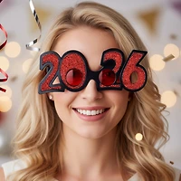 New Year Plastic Glasses Red, 1 Piece, Festive Decorations, Way to Celebrate Style, Adult
