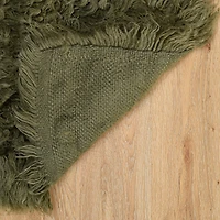 3A Flokati 2000gr 9' x 12' Area Rug, Olive