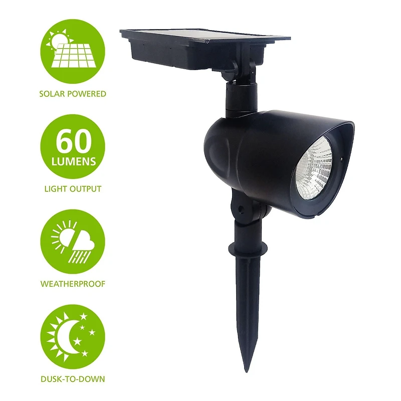 Mainstays 60 Lumen Solar Spotlight, Solar  60L Spotlight