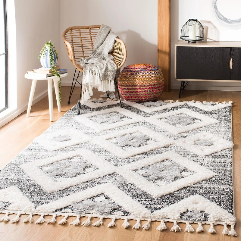 Safavieh Moroccan Tassel Dawson Tapis Géométrique Shag