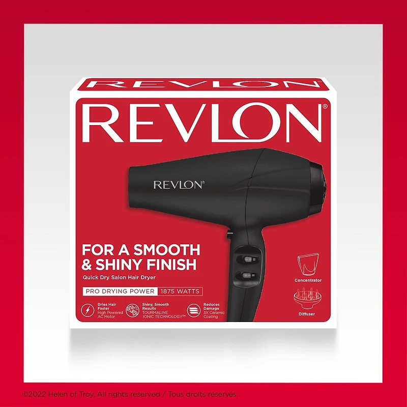 Sèche-cheveux Revlon Salon Séchage Rapide, Noir Sechange et Coiffant Plus Rapides
