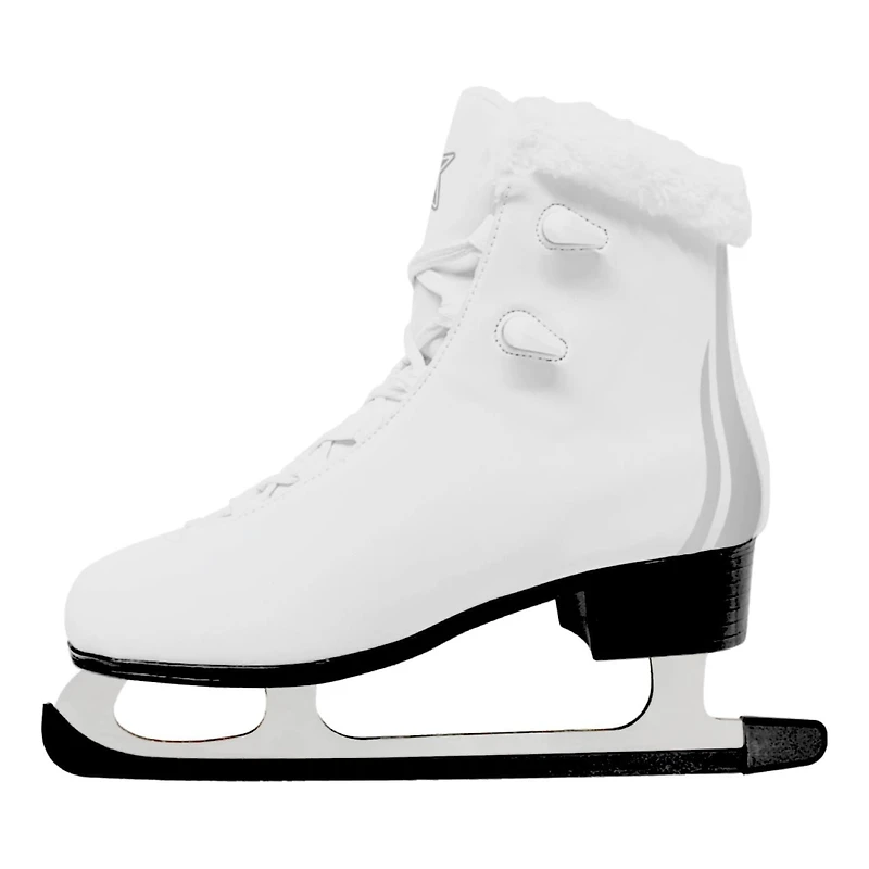 Patins artistiques FS avec col en fourrure - Blanc - Tailles junior 2-5 et tailles senior 6-9 Tailles 2 à 9 disponibles