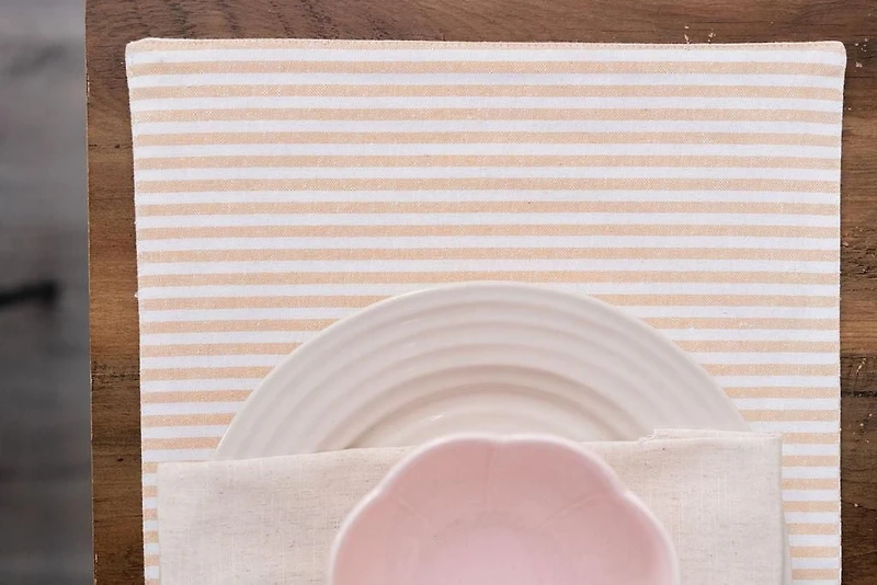 Elevate Your Dining Experience with Fabstyles Bistro Stripe Placemats - Set of 4