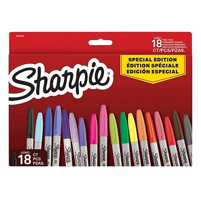 Sharpie Permanent Marker Set, Limited Edition Colour Assortment, Fine Point, 18 Count, 18 Count