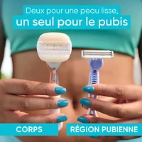 Rasoirs jetables Gillette Venus pour la peau et les poils pubiens, pour femmes, 4 u