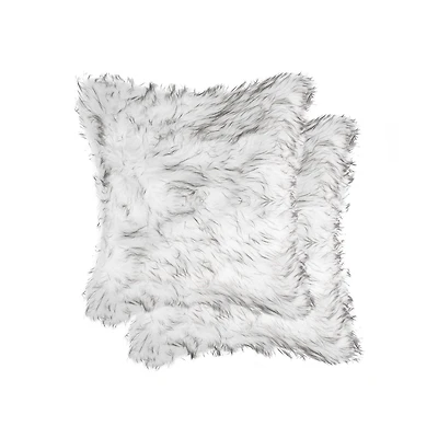 BELTON FAUX FUR PILLOW 18"X18" 2-PACK