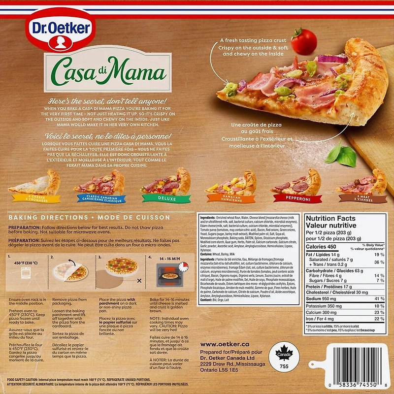 Dr. Oetker Casa di Mama pizza bacon 405g