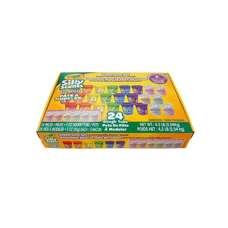 CRAYOLA Silly Scents Dough Classroom 24pk with 6 Neon Tubs