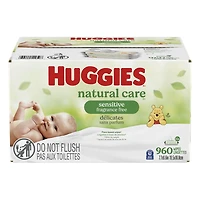 Huggies Natural Care Sensitive Baby Wipes, Unscented, 15 Flip-Top Packs, 960 Wipes